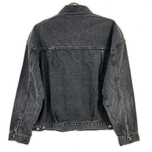 REMI RELIEF BEAMS PLUS Exclusive 25FW Washed Black Cotton Vintage-Finished Denim Trucker Jacket 2nd Jacket