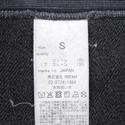 REMI RELIEF レミレリーフ Vガゼット クルーネック ロングスリーブ スウェット プルオーバー メンズ コットン フェードブラック S トップス