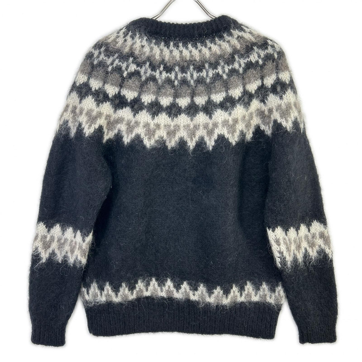 BATONER バトナー BN-19FM-046 ブラック MOHAIR NORDIC CREW NECK ノルディック柄ニットプルオーバー トップス
