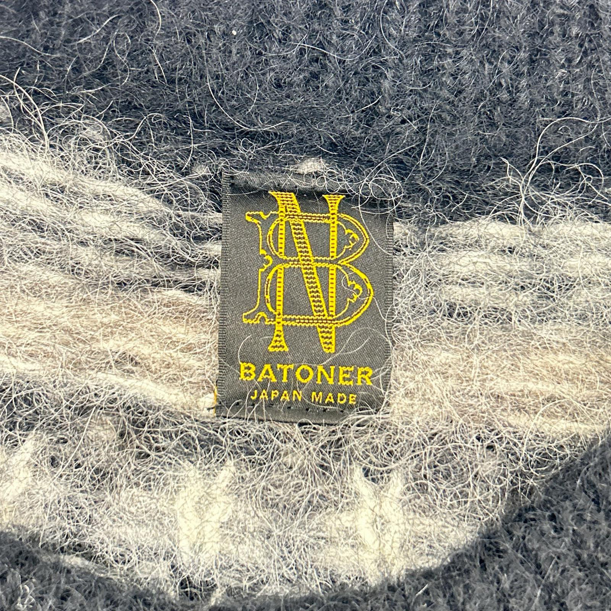 BATONER バトナー BN-19FM-046 ブラック MOHAIR NORDIC CREW NECK ノルディック柄ニットプルオーバー トップス