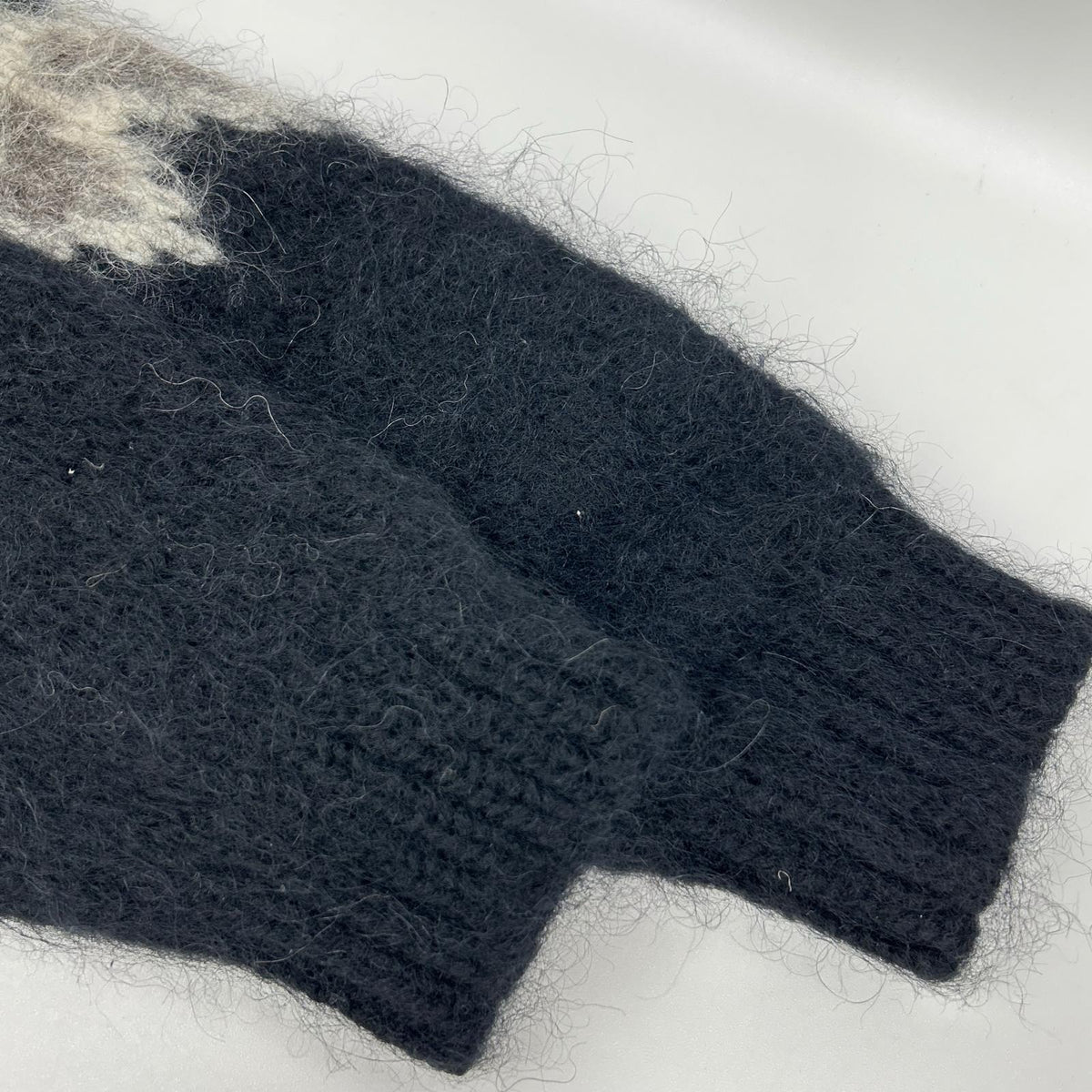 BATONER バトナー BN-19FM-046 ブラック MOHAIR NORDIC CREW NECK ノルディック柄ニットプルオーバー トップス