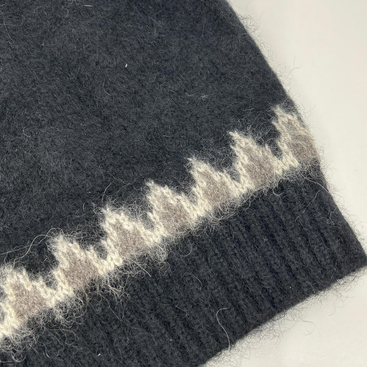 BATONER バトナー BN-19FM-046 ブラック MOHAIR NORDIC CREW NECK ノルディック柄ニットプルオーバー トップス