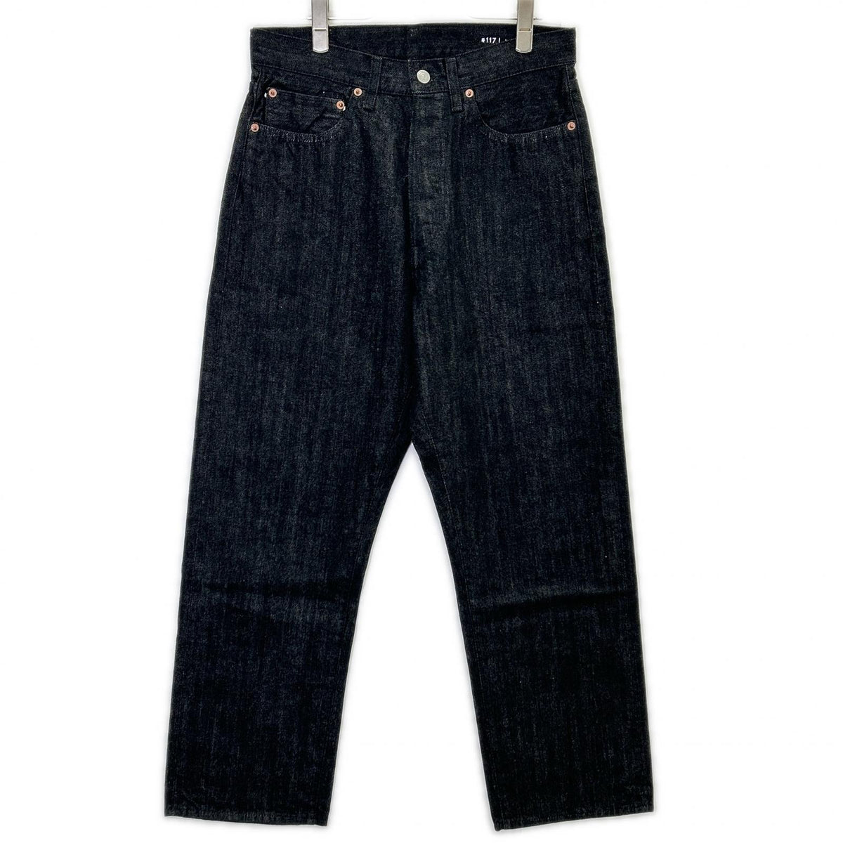 Ordinary fits LIMITED MODEL 117BK-25 Black One-Wash Loose-Fit 5-Pocket Selvedge Denim Pants