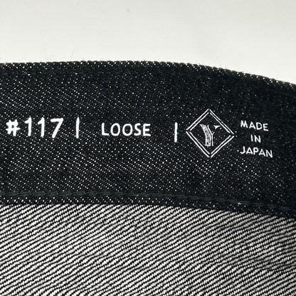 Ordinary fits LIMITED MODEL 117BK-25 Black One-Wash Loose-Fit 5-Pocket Selvedge Denim Pants