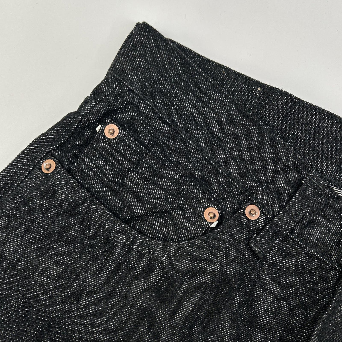Ordinary fits LIMITED MODEL 117BK-25 Black One-Wash Loose-Fit 5-Pocket Selvedge Denim Pants