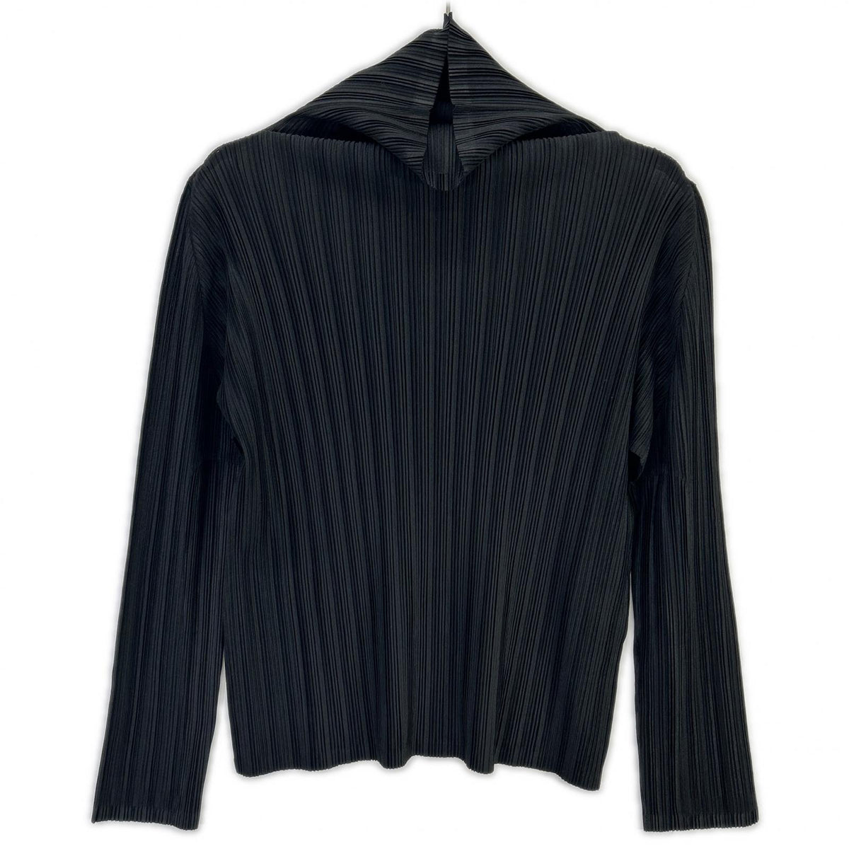 PLEATS PLEASE PP55-FK113 2025 Black Turtleneck Long-Sleeve Cutsew Top