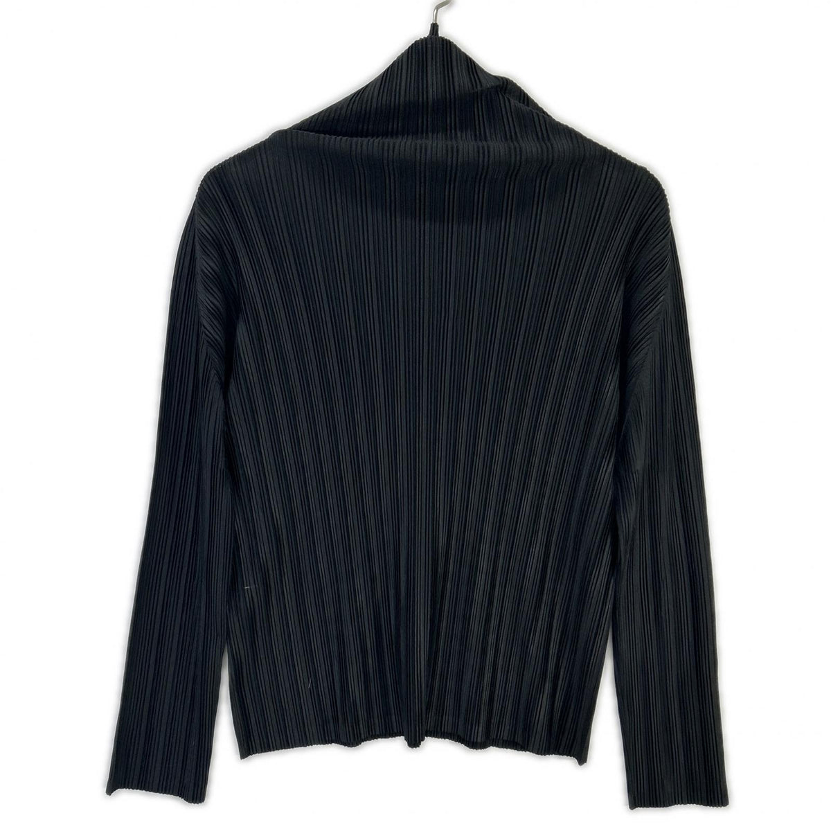 PLEATS PLEASE PP55-FK113 2025 Black Turtleneck Long-Sleeve Cutsew Top