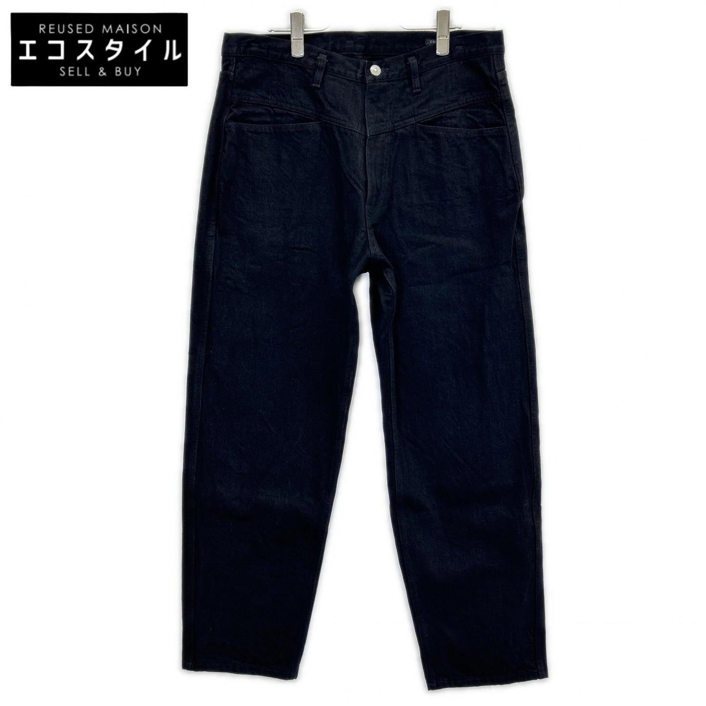 COMOLI コモリ C03-03005 ブラックデニム テーパードパンツ ボトムス