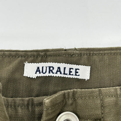 AURALEE オーラリー A25AP01BP 25AW オリーブグリーン WASHED BAGGY SATIN BLEACHED BAKER PANTS ペイントブリーチパンツ ボトムス