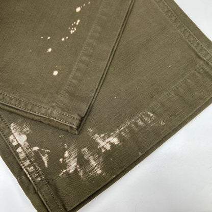 AURALEE オーラリー A25AP01BP 25AW オリーブグリーン WASHED BAGGY SATIN BLEACHED BAKER PANTS ペイントブリーチパンツ ボトムス