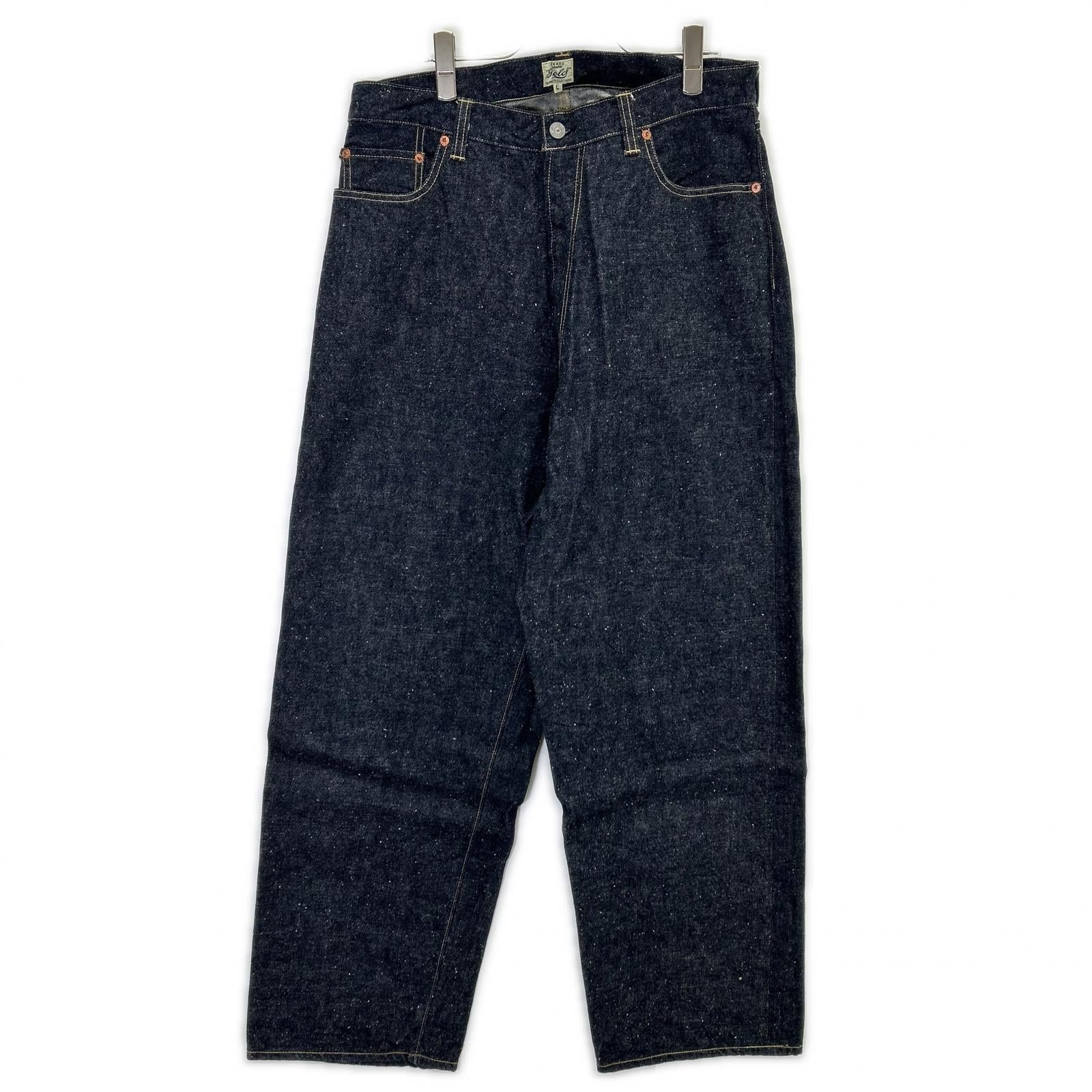 GOLD ゴールド GL42579A インディゴ RECYCLED WASTE SUVIN COTTON YARN 14oz. DENIM 5POCKET WIDE PANTS ジップフライデニムパンツ ボトムス