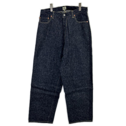 GOLD ゴールド GL42579A インディゴ RECYCLED WASTE SUVIN COTTON YARN 14oz. DENIM 5POCKET WIDE PANTS ジップフライデニムパンツ ボトムス