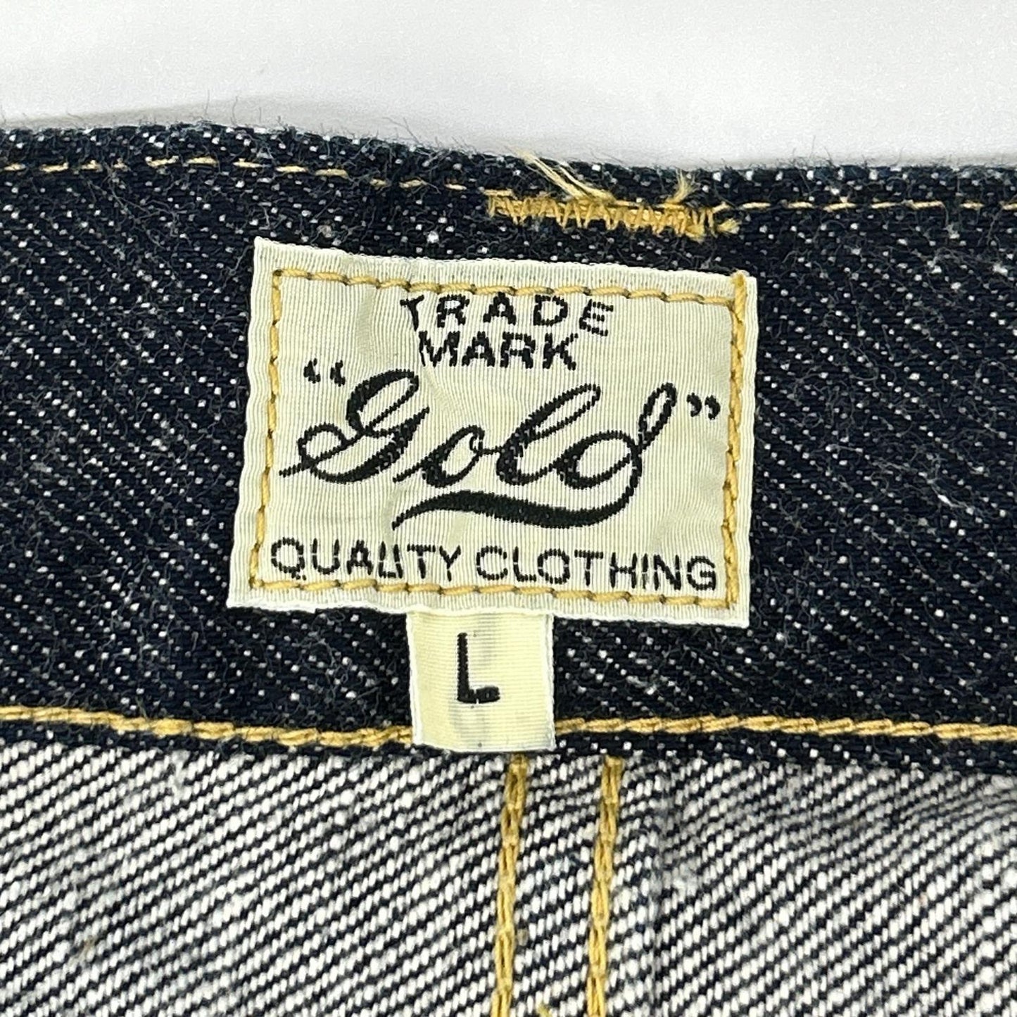 GOLD ゴールド GL42579A インディゴ RECYCLED WASTE SUVIN COTTON YARN 14oz. DENIM 5POCKET WIDE PANTS ジップフライデニムパンツ ボトムス