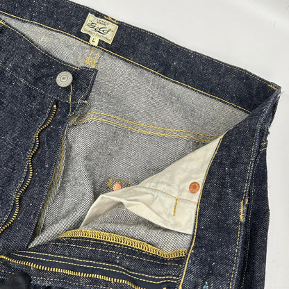 GOLD ゴールド GL42579A インディゴ RECYCLED WASTE SUVIN COTTON YARN 14oz. DENIM 5POCKET WIDE PANTS ジップフライデニムパンツ ボトムス