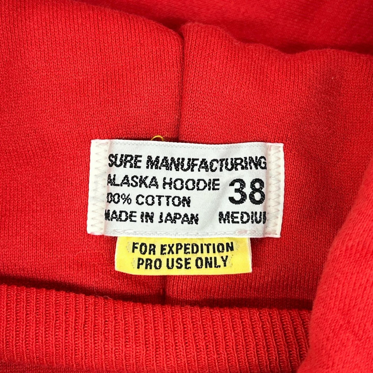 SURE MANUFACTURING シュアーマニファクチャリング レッド ALASKA HOODIE アラスカ フーディ ドローストリングフーディ トップス