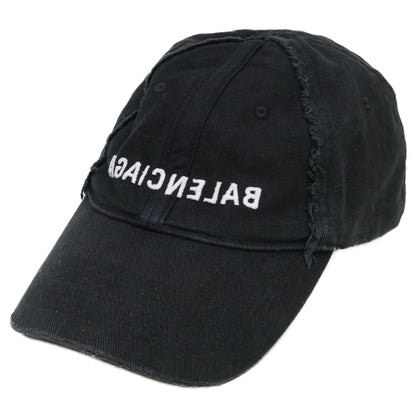 BALENCIAGA バレンシアガ 【即決/国内正規】723773 410B2 エンブロイダリーロゴ ダメージ ベースボールキャップ 帽子