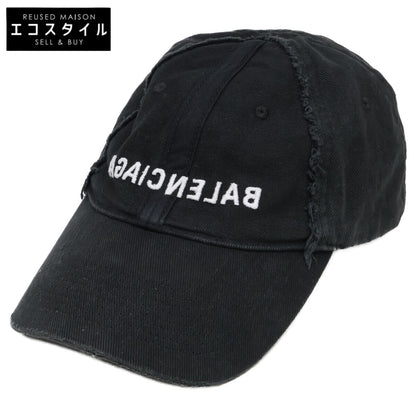 BALENCIAGA バレンシアガ 【即決/国内正規】723773 410B2 エンブロイダリーロゴ ダメージ ベースボールキャップ 帽子
