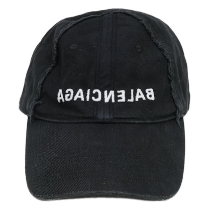 BALENCIAGA バレンシアガ 【即決/国内正規】723773 410B2 エンブロイダリーロゴ ダメージ ベースボールキャップ 帽子