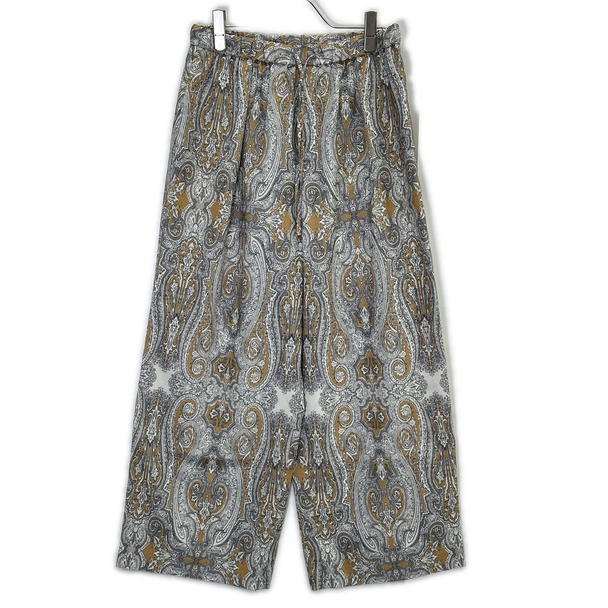 23区 25SS PRWOGM0408 White Ratti Drawing Paisley-Print Wide Pants