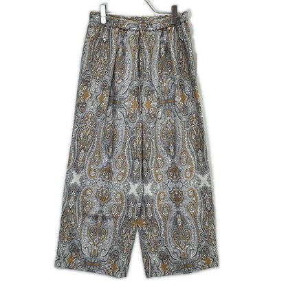 23区 25SS PRWOGM0408 White Ratti Drawing Paisley-Print Wide Pants