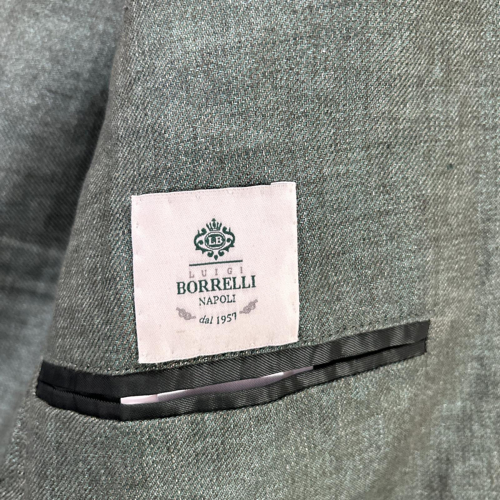 luigiborrelli ルイジボレッリ グリーン リネン100 G-PROCIDA-DP ダブルブレスト テーラードジャケット ジャケット