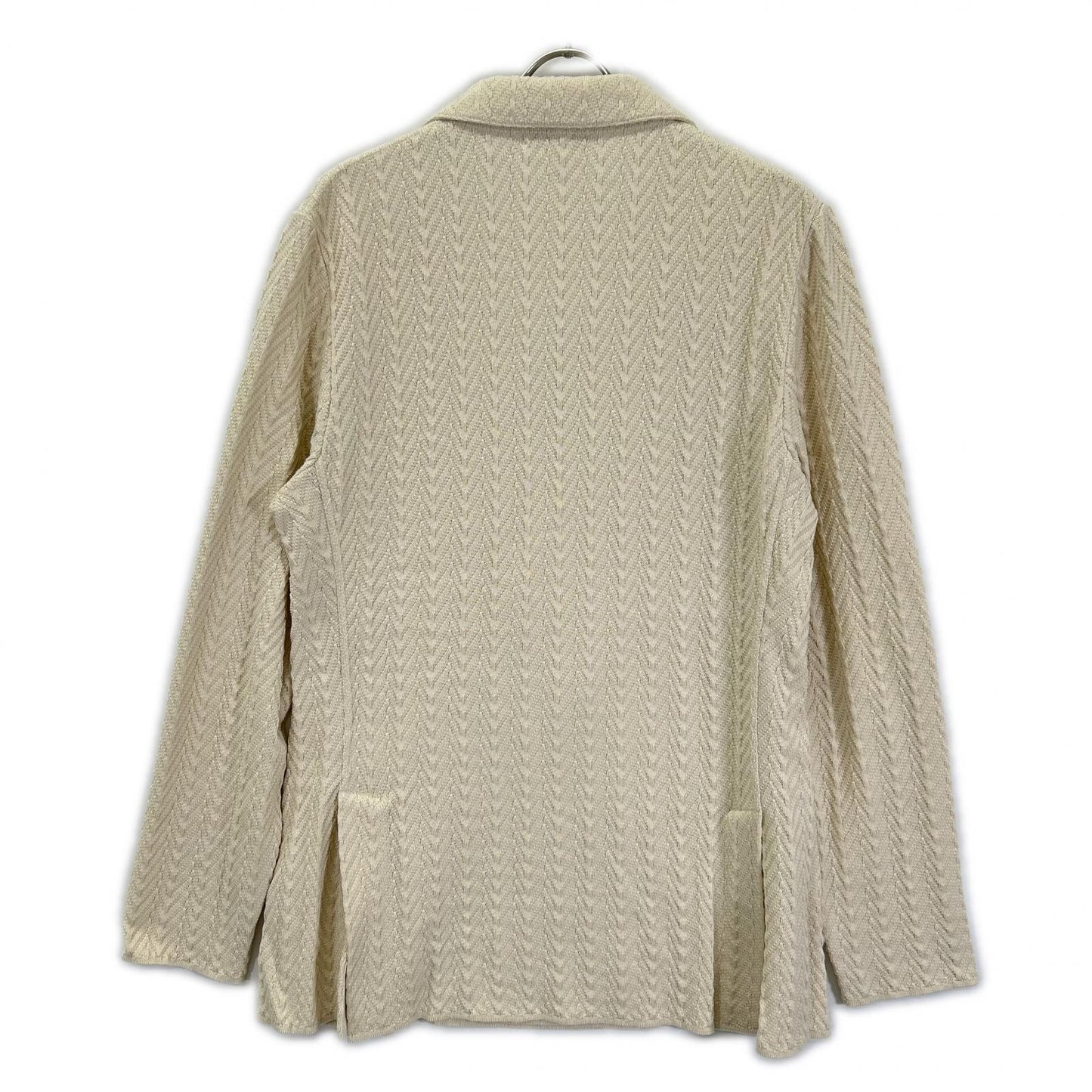 LARDINI ラルディーニ EQLJM57 アイボリー コットン ヘリンボーン ラペルピン ダブルブレストニットジャケット ジャケット