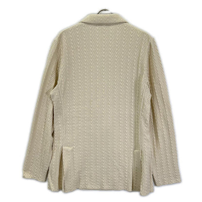 LARDINI ラルディーニ EQLJM57 アイボリー コットン ヘリンボーン ラペルピン ダブルブレストニットジャケット ジャケット