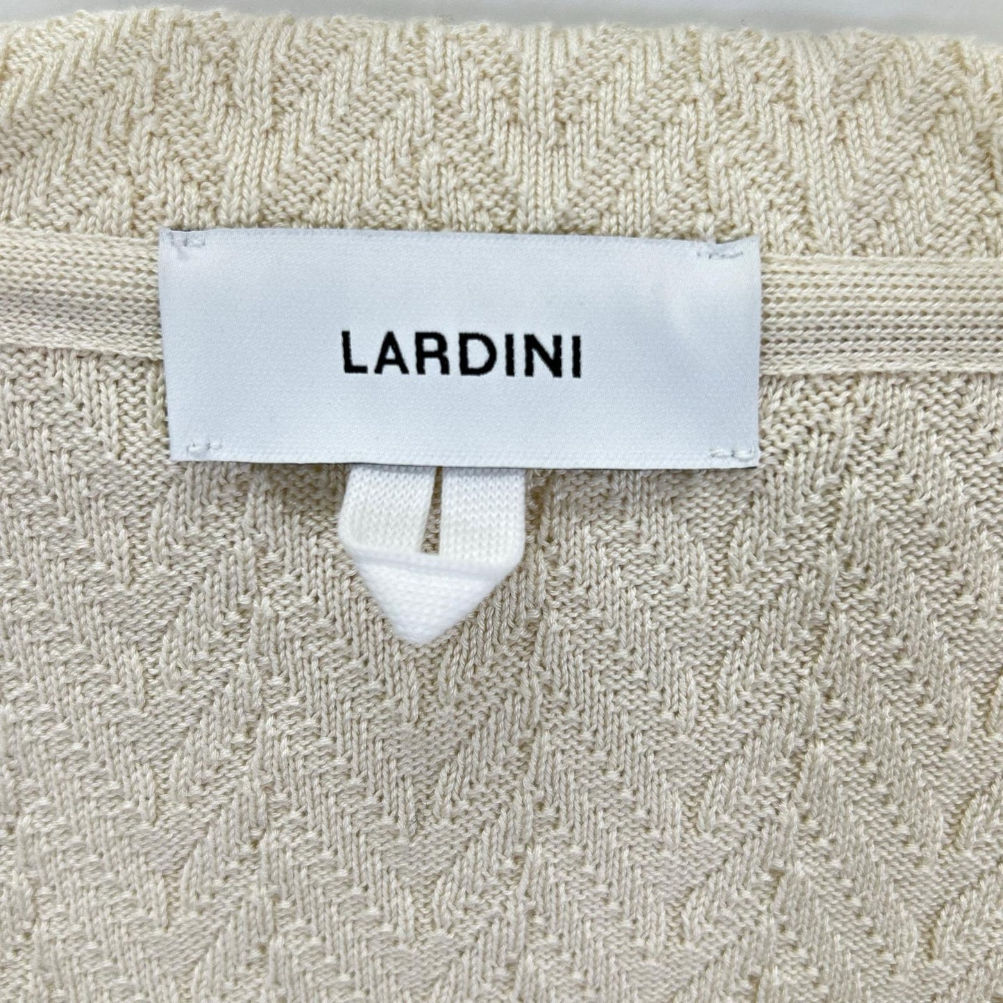 LARDINI ラルディーニ EQLJM57 アイボリー コットン ヘリンボーン ラペルピン ダブルブレストニットジャケット ジャケット