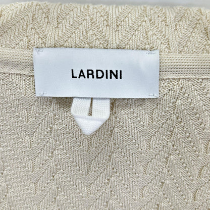 LARDINI ラルディーニ EQLJM57 アイボリー コットン ヘリンボーン ラペルピン ダブルブレストニットジャケット ジャケット