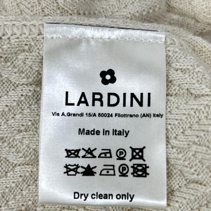 LARDINI ラルディーニ EQLJM57 アイボリー コットン ヘリンボーン ラペルピン ダブルブレストニットジャケット ジャケット