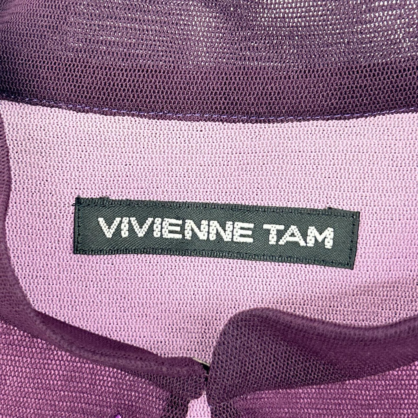 VIVIENNE TAM ヴィヴィアンタム パープル ビジューフラワー刺繍 Iライン ワンピース ワンピース