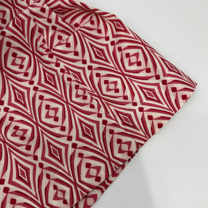 Chloe Chloé Red Cotton All-Over-Pattern Front-Button I-Line Dress