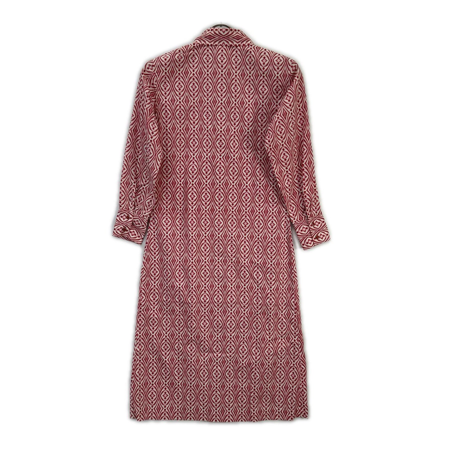 Chloe Chloé Red Cotton All-Over-Pattern Front-Button I-Line Dress