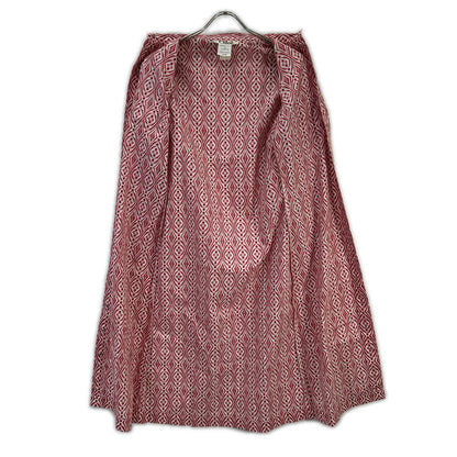 Chloe Chloé Red Cotton All-Over-Pattern Front-Button I-Line Dress