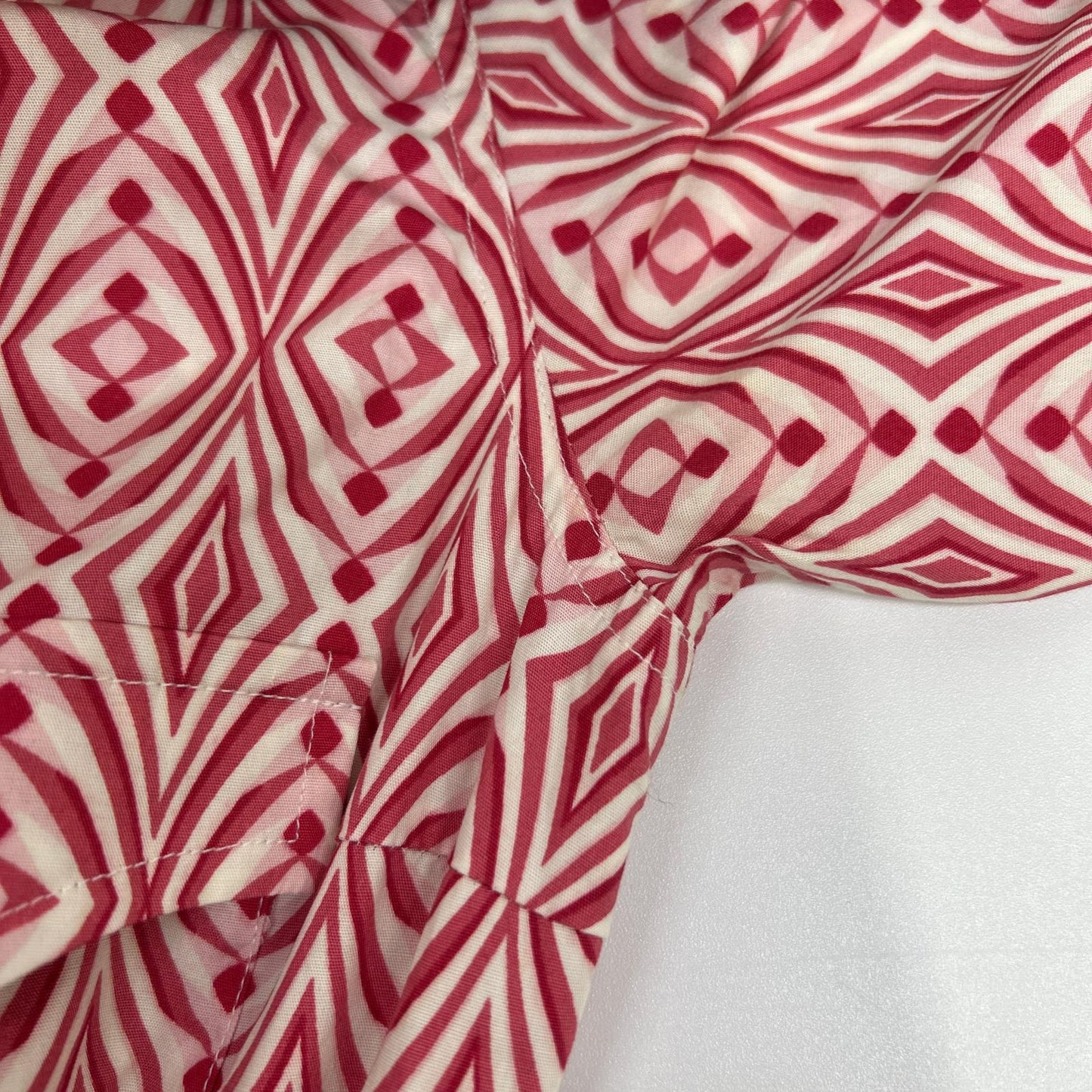 Chloe Chloé Red Cotton All-Over-Pattern Front-Button I-Line Dress