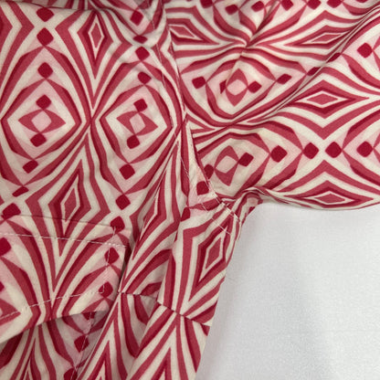 Chloe Chloé Red Cotton All-Over-Pattern Front-Button I-Line Dress