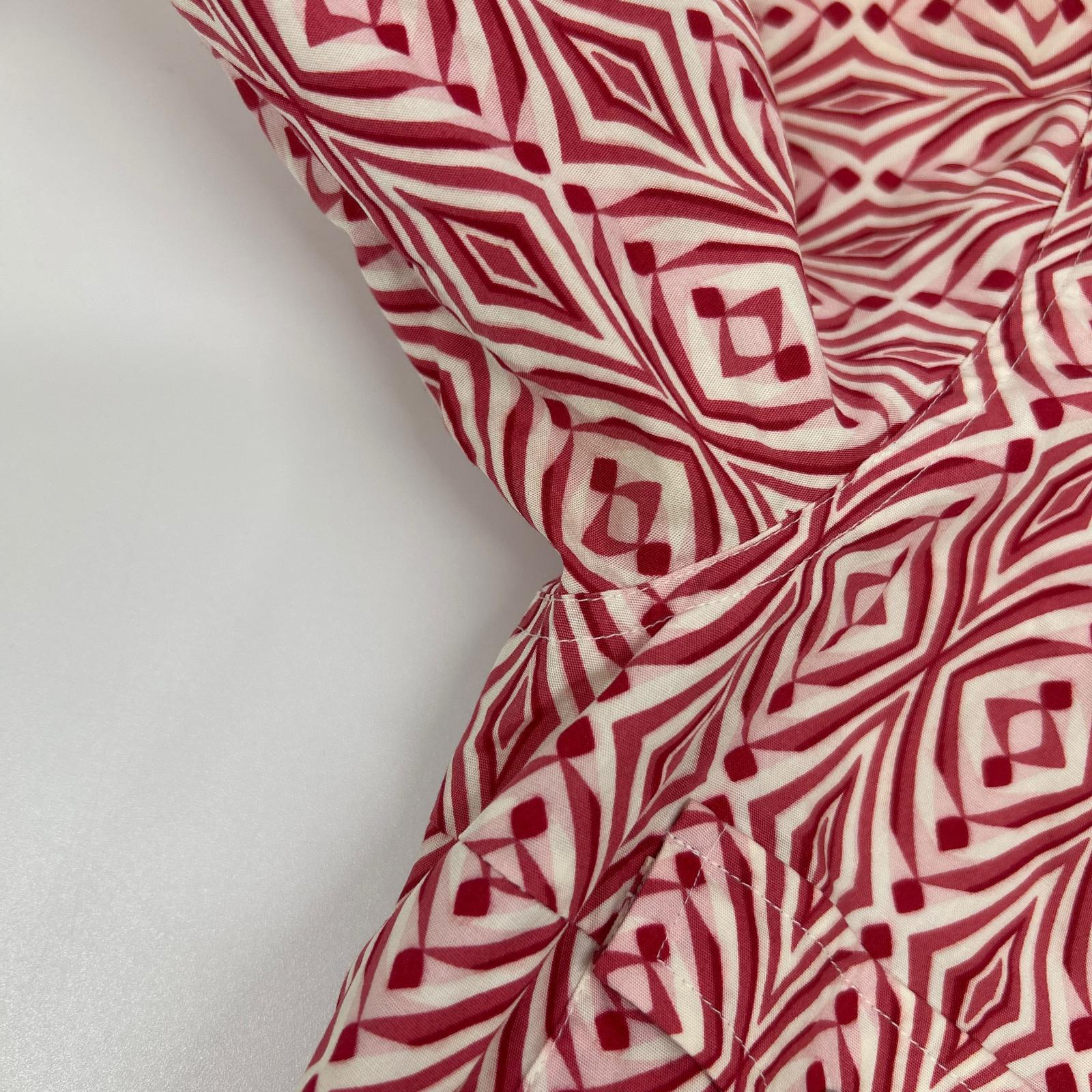 Chloe Chloé Red Cotton All-Over-Pattern Front-Button I-Line Dress