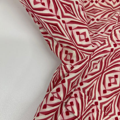 Chloe Chloé Red Cotton All-Over-Pattern Front-Button I-Line Dress