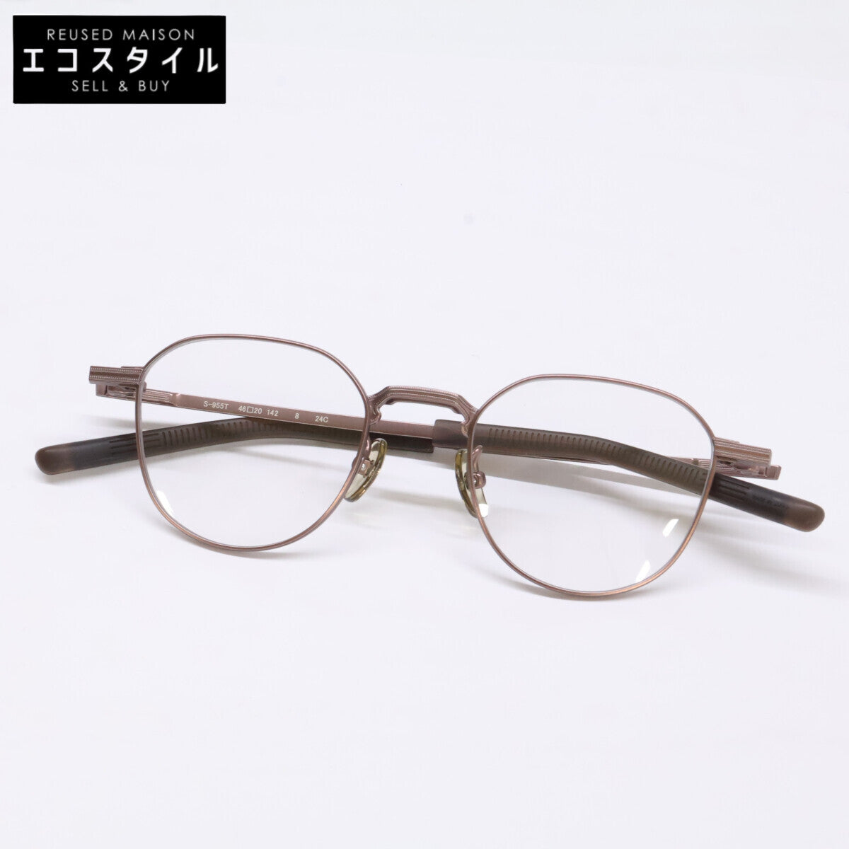 999.9 フォーナインズ 【新品同様】S-955T 8 TITANIUM クラウンパントシェイプ アイウェア 眼鏡