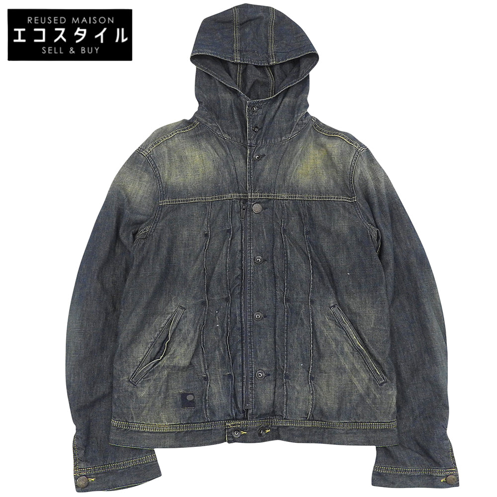 DIESEL ディーゼル JUZIHOOD ヴィンテージ加工 フーデッド デニムジャケット メンズ インディゴ XL ジャケット