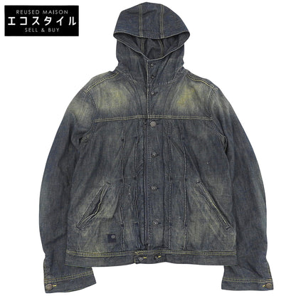 DIESEL ディーゼル JUZIHOOD ヴィンテージ加工 フーデッド デニムジャケット メンズ インディゴ XL ジャケット