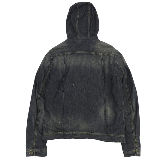 DIESEL ディーゼル JUZIHOOD ヴィンテージ加工 フーデッド デニムジャケット メンズ インディゴ XL ジャケット