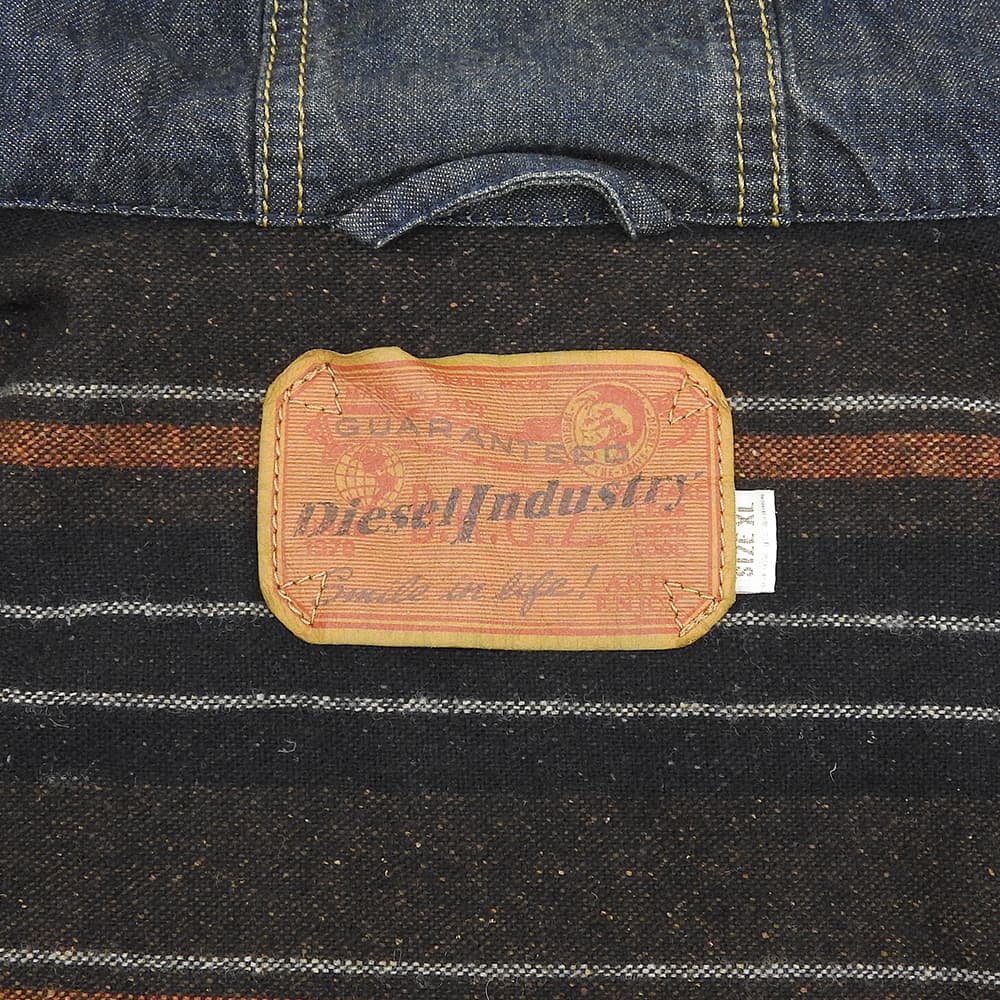 DIESEL ディーゼル JUZIHOOD ヴィンテージ加工 フーデッド デニムジャケット メンズ インディゴ XL ジャケット