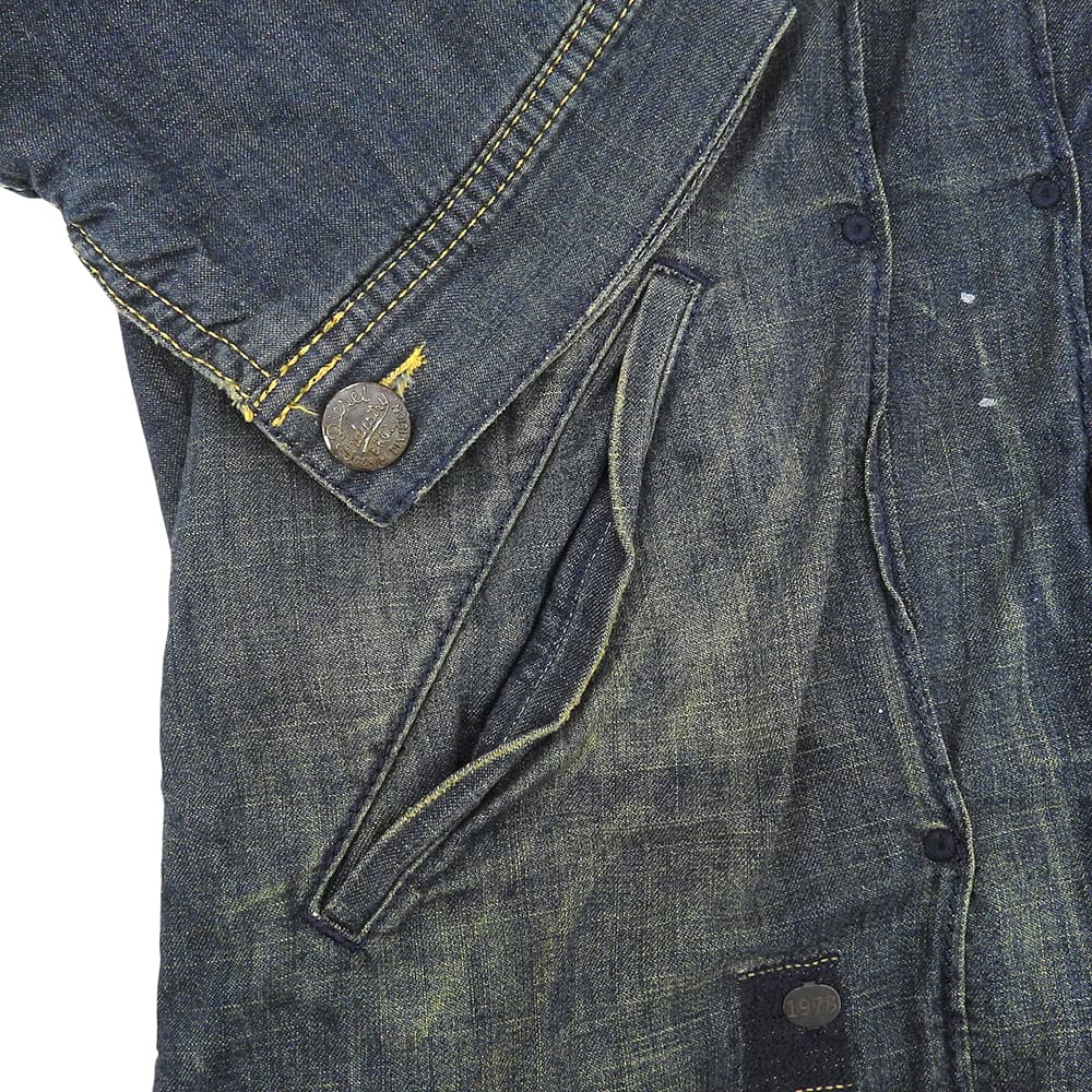 DIESEL ディーゼル JUZIHOOD ヴィンテージ加工 フーデッド デニムジャケット メンズ インディゴ XL ジャケット