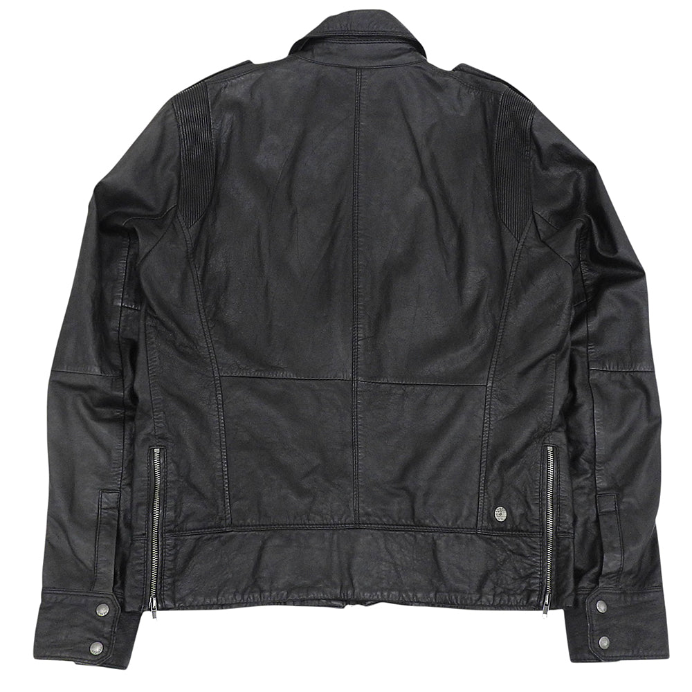 DIESEL ディーゼル ラムスキン チェックライニング シングル ライダースジャケット メンズ ブラック XL ジャケット