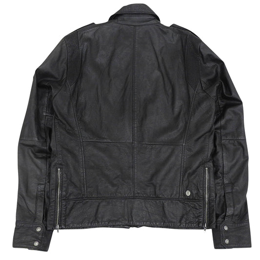 DIESEL ディーゼル ラムスキン チェックライニング シングル ライダースジャケット メンズ ブラック XL ジャケット