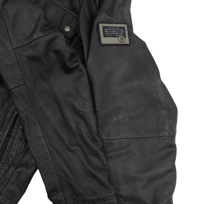 DIESEL ディーゼル ラムスキン チェックライニング シングル ライダースジャケット メンズ ブラック XL ジャケット