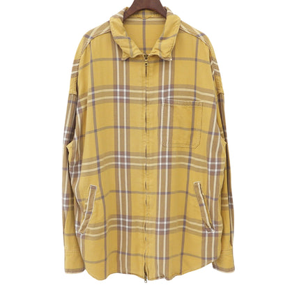 Deuxieme Classe ドゥーズィエムクラス チェック ジップアップ シャツ トップス レディース イエロー×ブラウン トップス