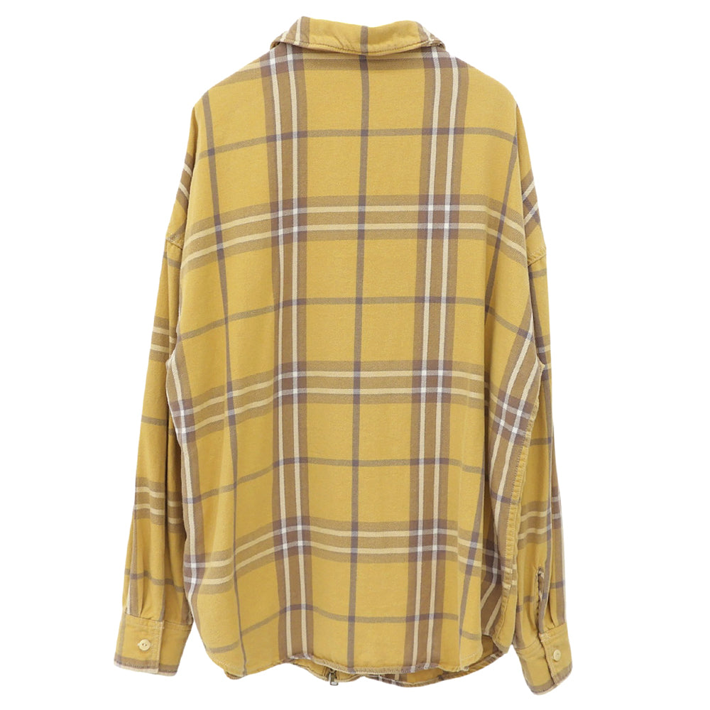 Deuxieme Classe ドゥーズィエムクラス チェック ジップアップ シャツ トップス レディース イエロー×ブラウン トップス