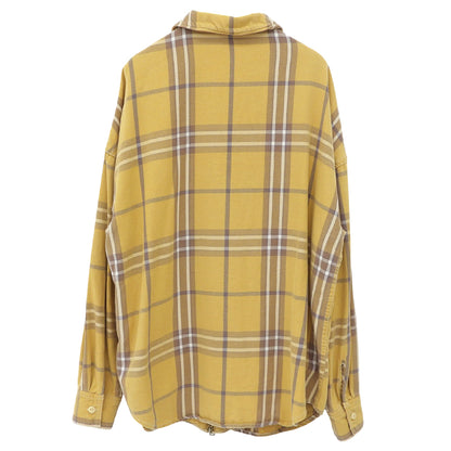 Deuxieme Classe ドゥーズィエムクラス チェック ジップアップ シャツ トップス レディース イエロー×ブラウン トップス